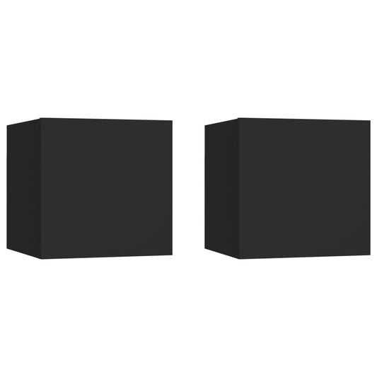 Nachtkastjes 2 st 30,5x30x30 cm spaanplaat zwart Nachtkastjes | Creëer jouw Trendy Thuis | Gratis bezorgd & Retour | Trendy.nl