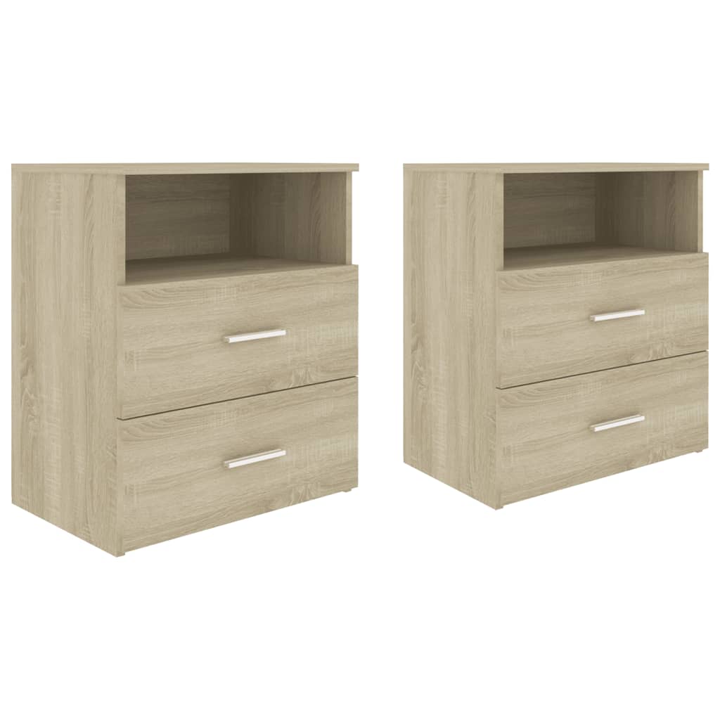 Nachtkastjes 2 st 50x32x60 cm sonoma eikenkleurig Nachtkastjes | Creëer jouw Trendy Thuis | Gratis bezorgd & Retour | Trendy.nl