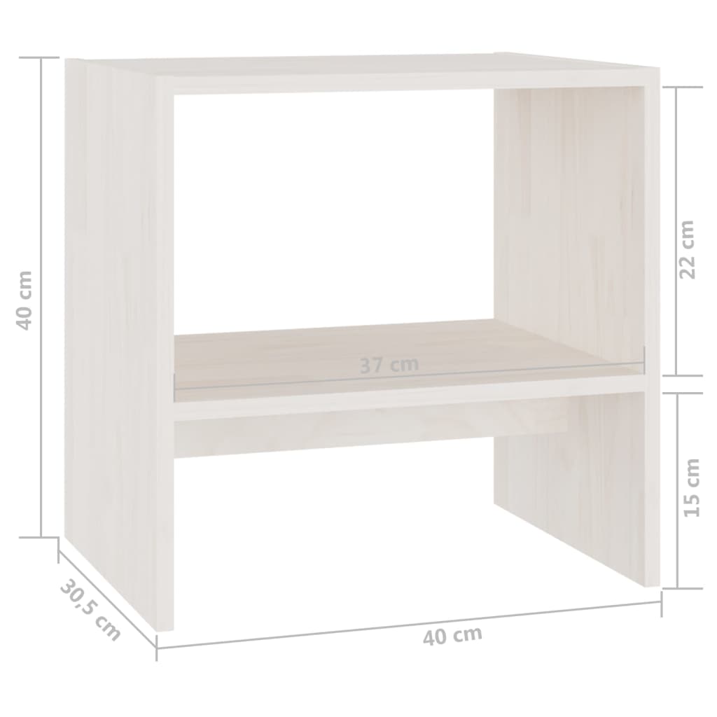 Nachtkastjes 2st 40x30,5x40 cm massief grenenhout wit Nachtkastjes | Creëer jouw Trendy Thuis | Gratis bezorgd & Retour | Trendy.nl