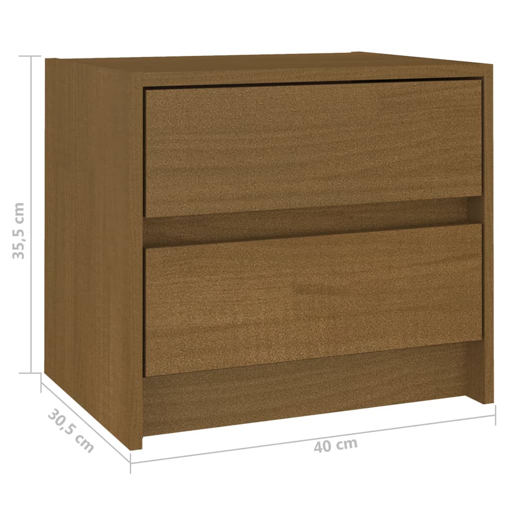 Nachtkastje 40x30,5x35,5 cm massief grenenhout honingbruin Nachtkastjes | Creëer jouw Trendy Thuis | Gratis bezorgd & Retour | Trendy.nl