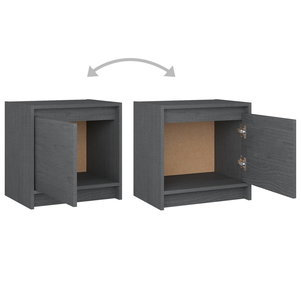 Nachtkastjes 2st 40x30,5x40 cm massief grenenhout grijs Nachtkastjes | Creëer jouw Trendy Thuis | Gratis bezorgd & Retour | Trendy.nl