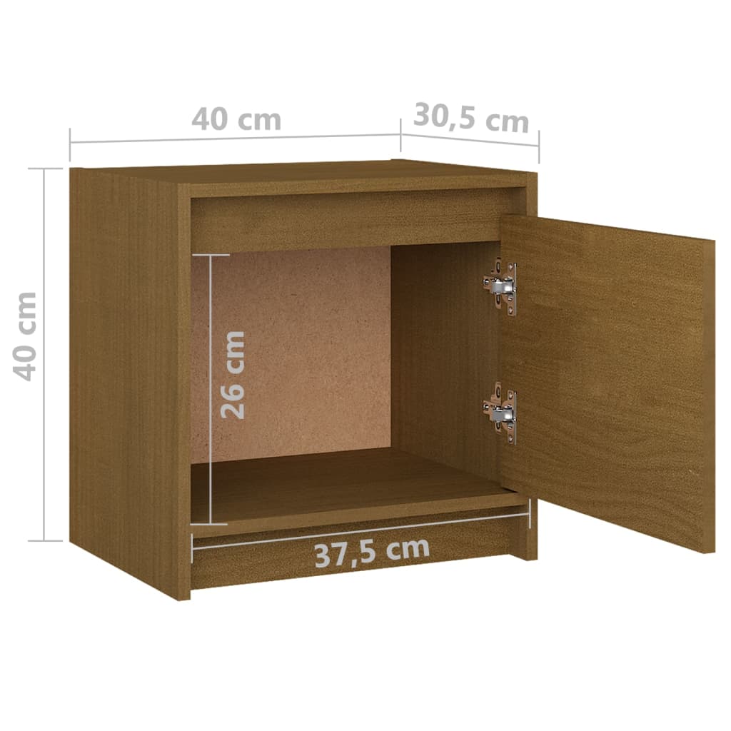 Nachtkastje 40x30,5x40 cm massief grenenhout honingbruin Nachtkastjes | Creëer jouw Trendy Thuis | Gratis bezorgd & Retour | Trendy.nl