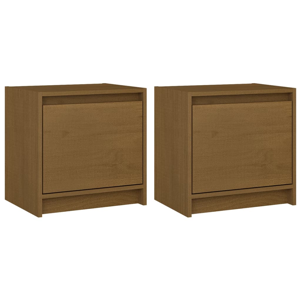 Nachtkastjes 2 st 40x30,5x40 cm massief grenenhout honingbruin Nachtkastjes | Creëer jouw Trendy Thuis | Gratis bezorgd & Retour | Trendy.nl