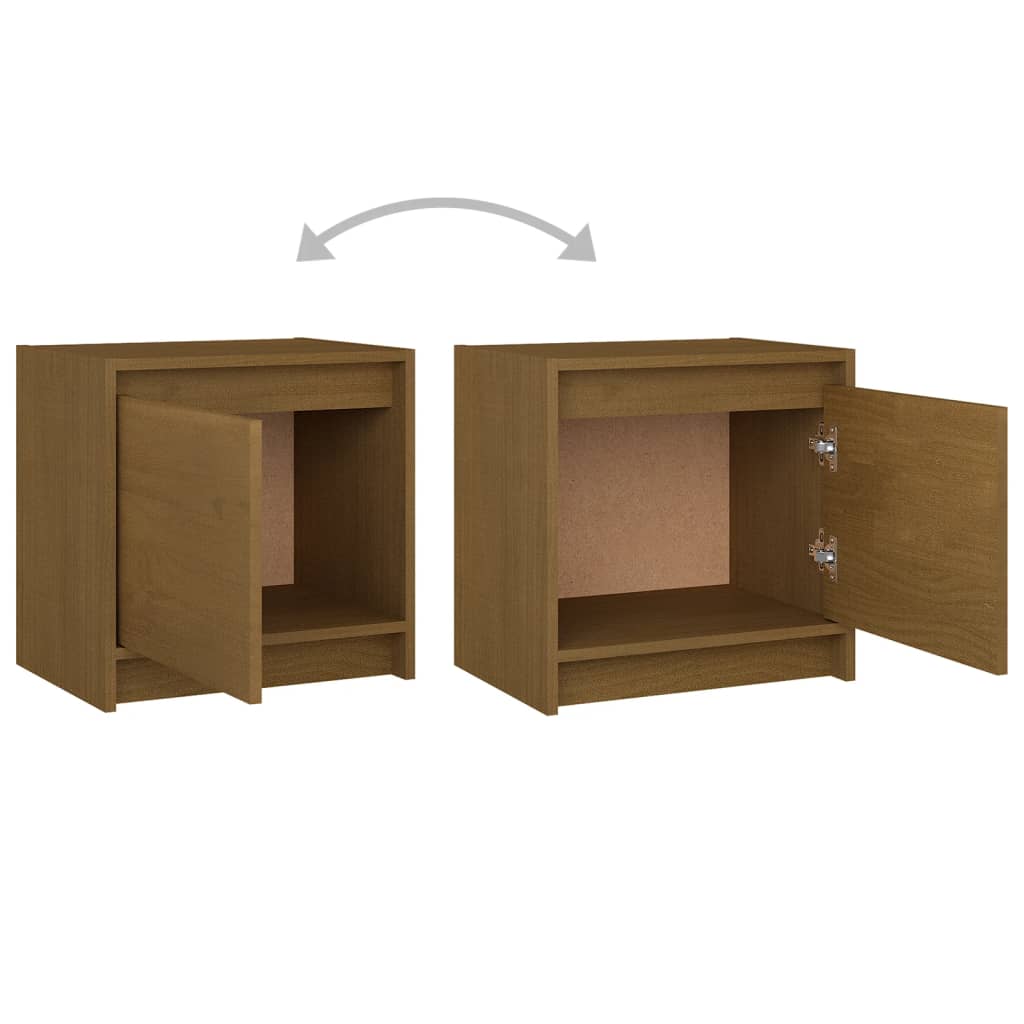 Nachtkastjes 2 st 40x30,5x40 cm massief grenenhout honingbruin Nachtkastjes | Creëer jouw Trendy Thuis | Gratis bezorgd & Retour | Trendy.nl