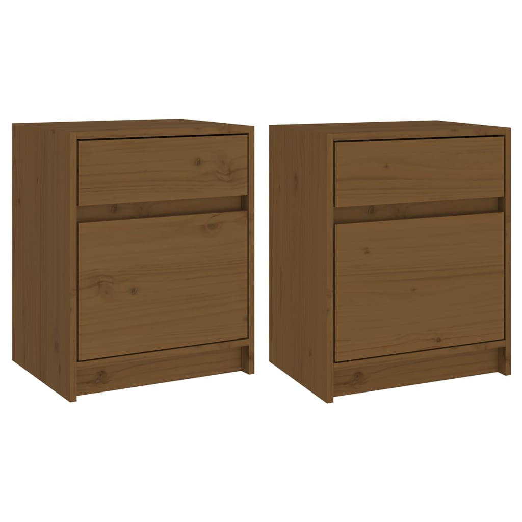 Nachtkastjes 2 st 40x31x50 cm massief grenenhout honingbruin Nachtkastjes | Creëer jouw Trendy Thuis | Gratis bezorgd & Retour | Trendy.nl