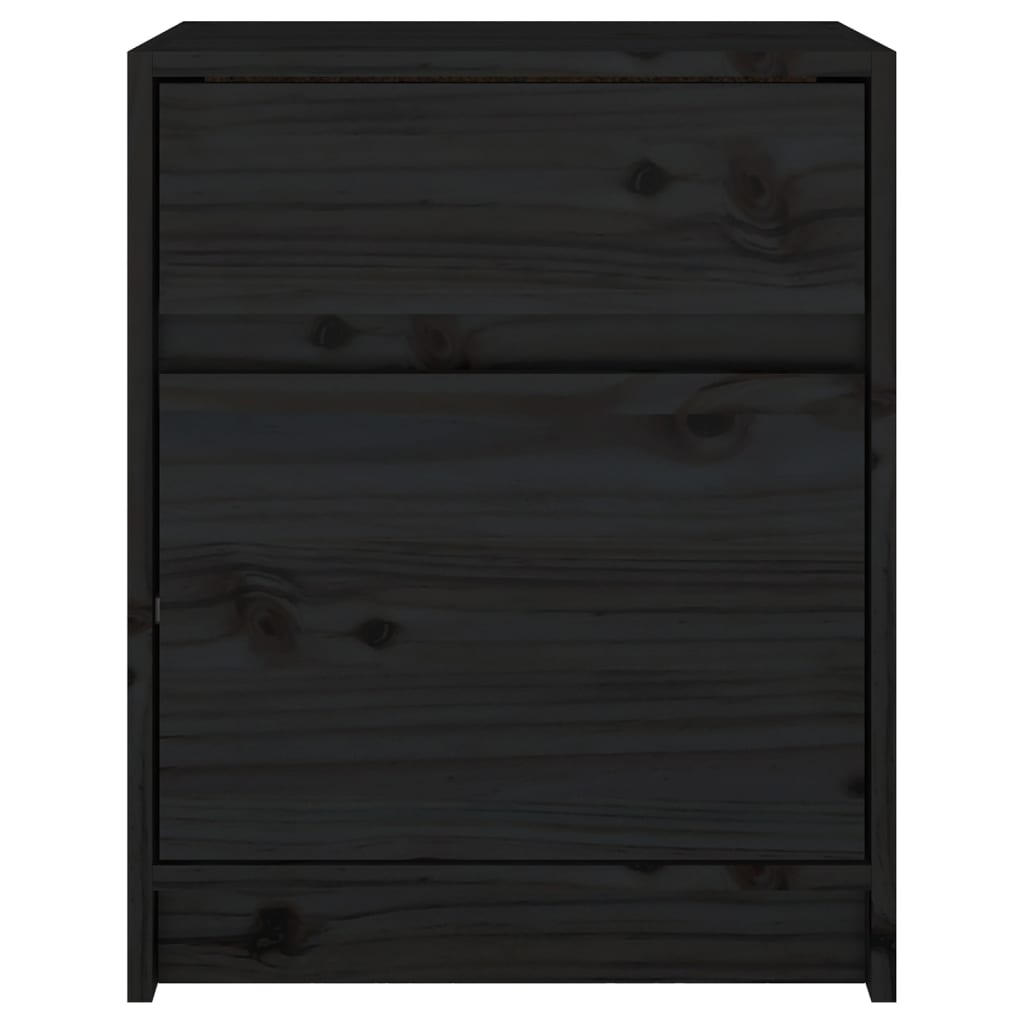 Nachtkastje 40x31x50 cm massief grenenhout zwart Nachtkastjes | Creëer jouw Trendy Thuis | Gratis bezorgd & Retour | Trendy.nl
