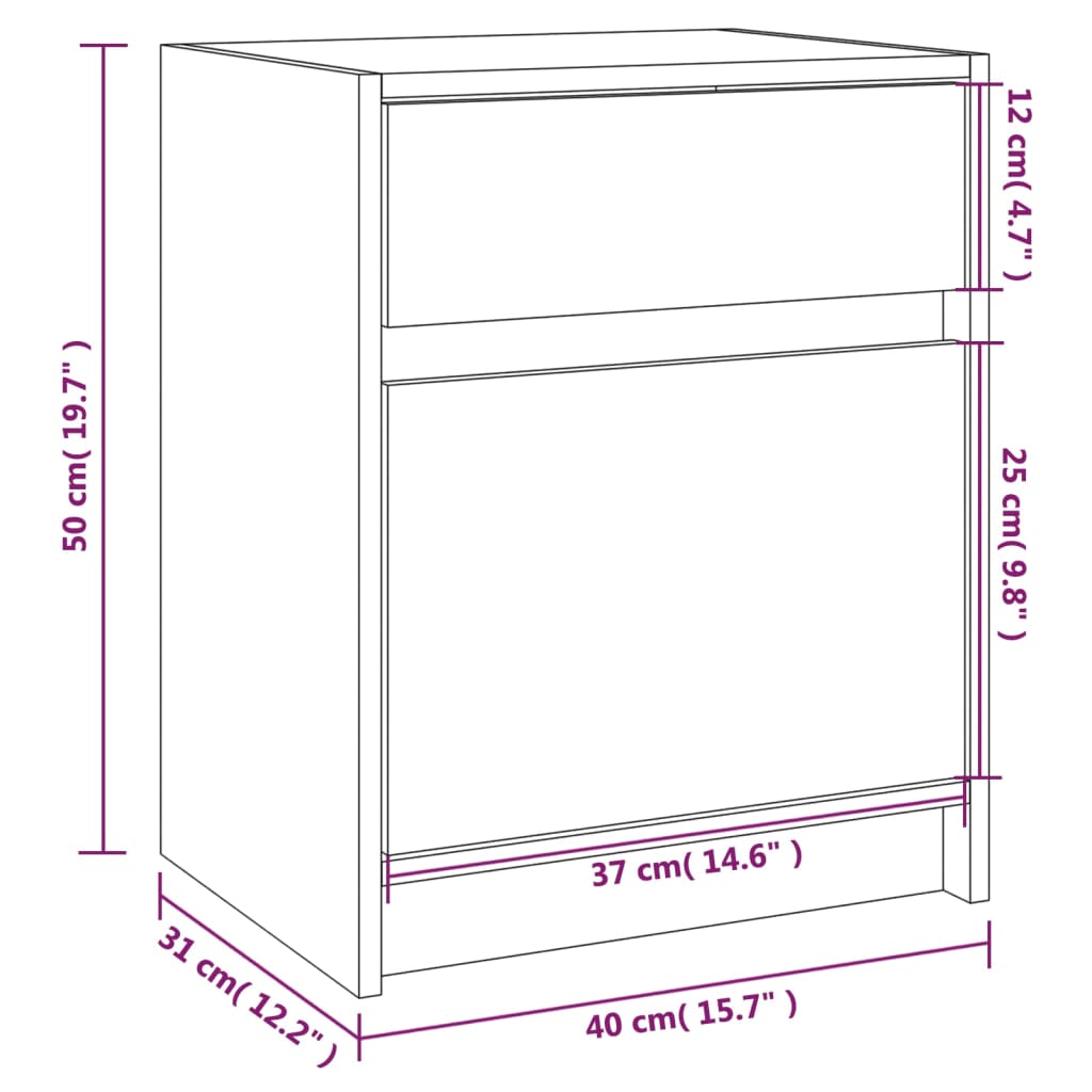 Nachtkastje 40x31x50 cm massief grenenhout zwart Nachtkastjes | Creëer jouw Trendy Thuis | Gratis bezorgd & Retour | Trendy.nl