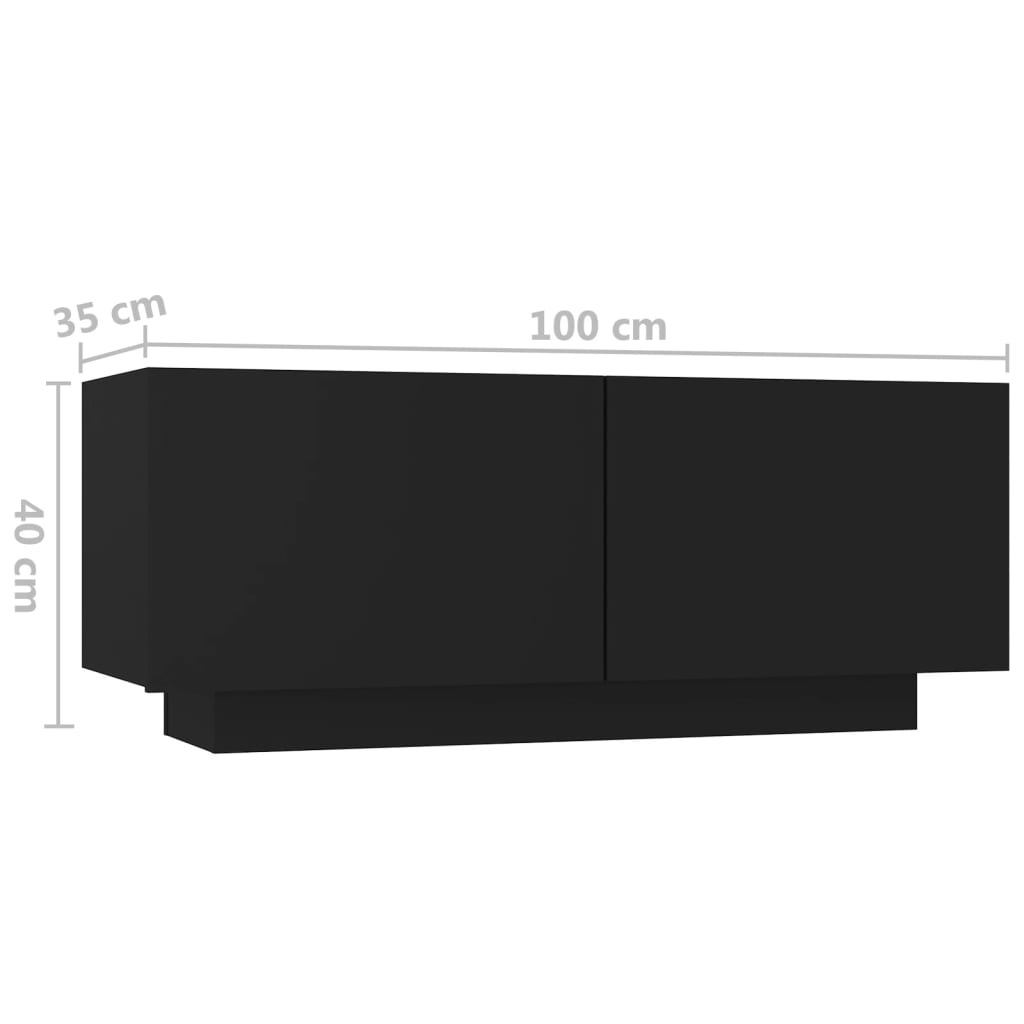 Nachtkastje 100x35x40 cm spaanplaat zwart Nachtkastjes | Creëer jouw Trendy Thuis | Gratis bezorgd & Retour | Trendy.nl