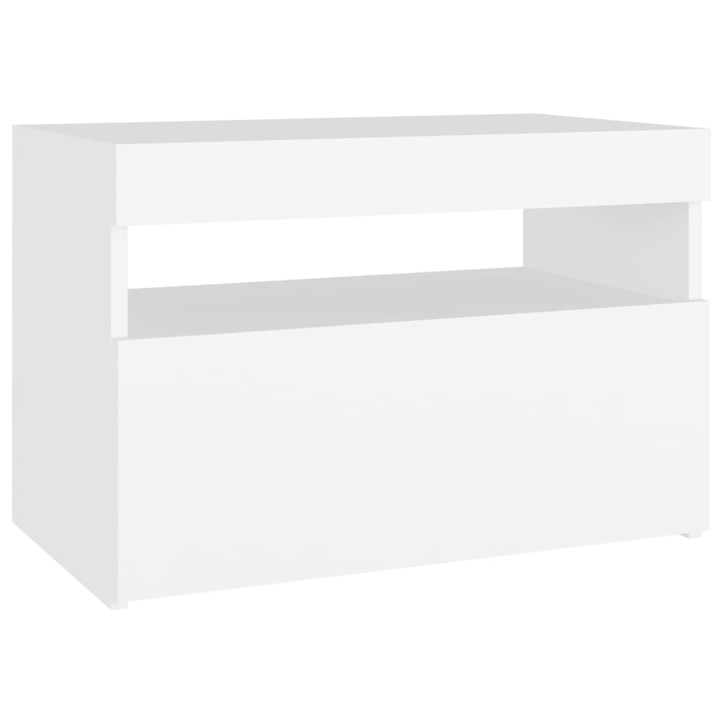 Nachtkastje met LED-verlichting 60x35x40 cm bewerkt hout wit Nachtkastjes | Creëer jouw Trendy Thuis | Gratis bezorgd & Retour | Trendy.nl