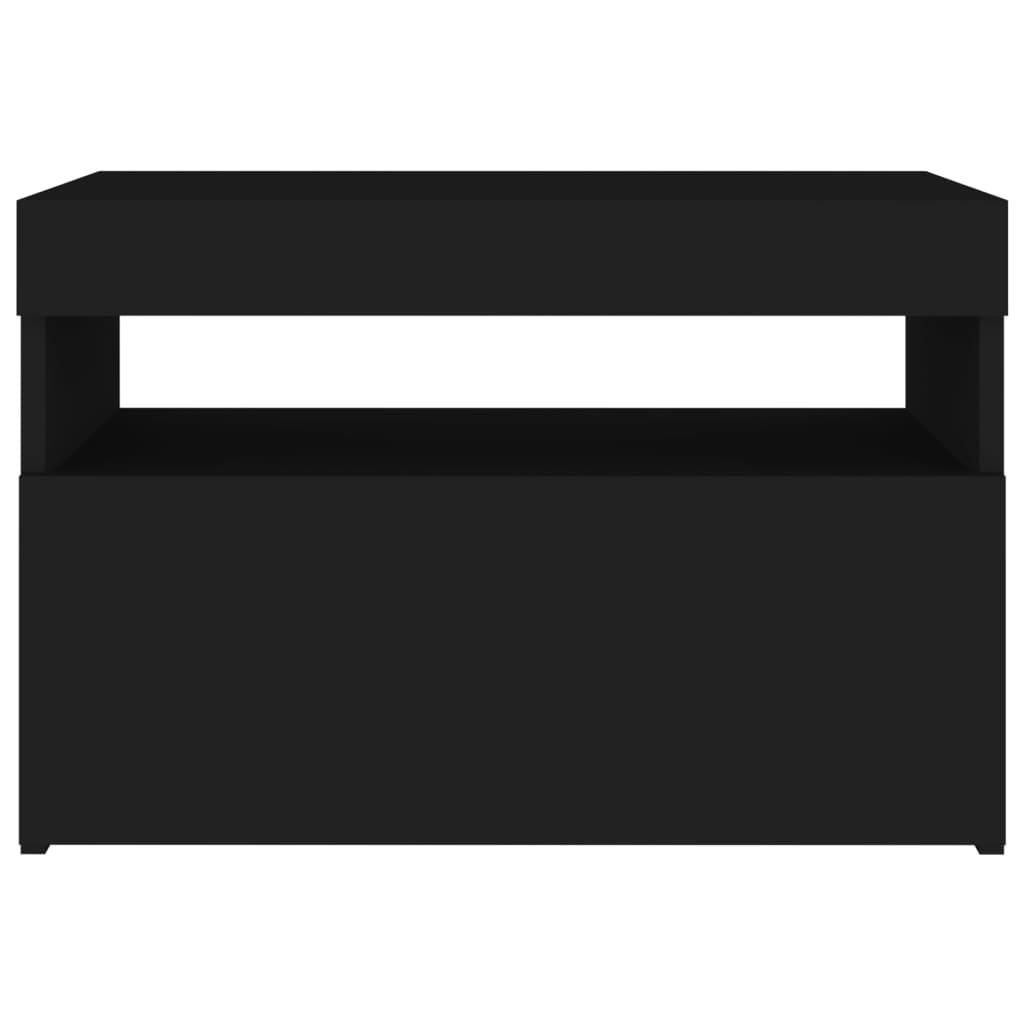 Nachtkastje 2 st LED-verlichting 60x35x40 cm bewerkt hout zwart Nachtkastjes | Creëer jouw Trendy Thuis | Gratis bezorgd & Retour | Trendy.nl