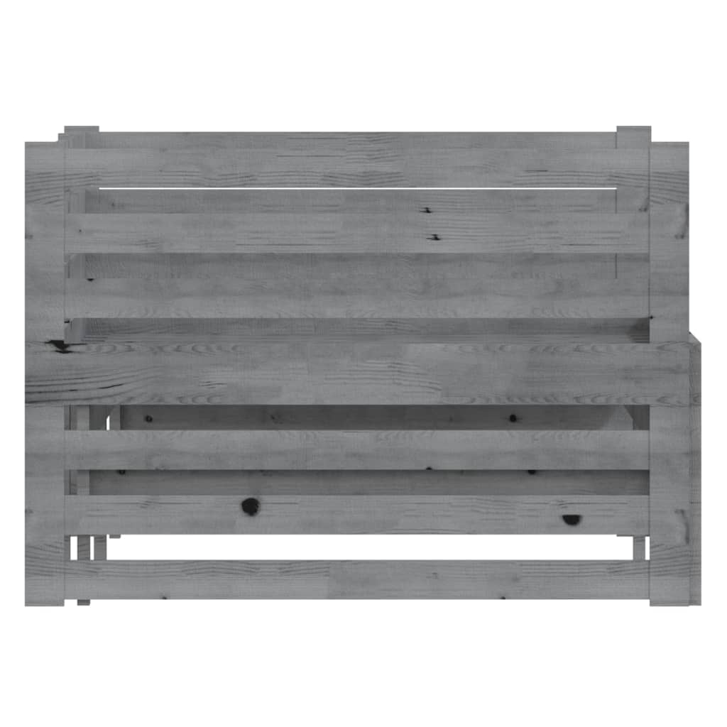 Bedbank uitschuifbaar massief grenenhout grijs 2x(90x200) cm Bedden & bedframes | Creëer jouw Trendy Thuis | Gratis bezorgd & Retour | Trendy.nl