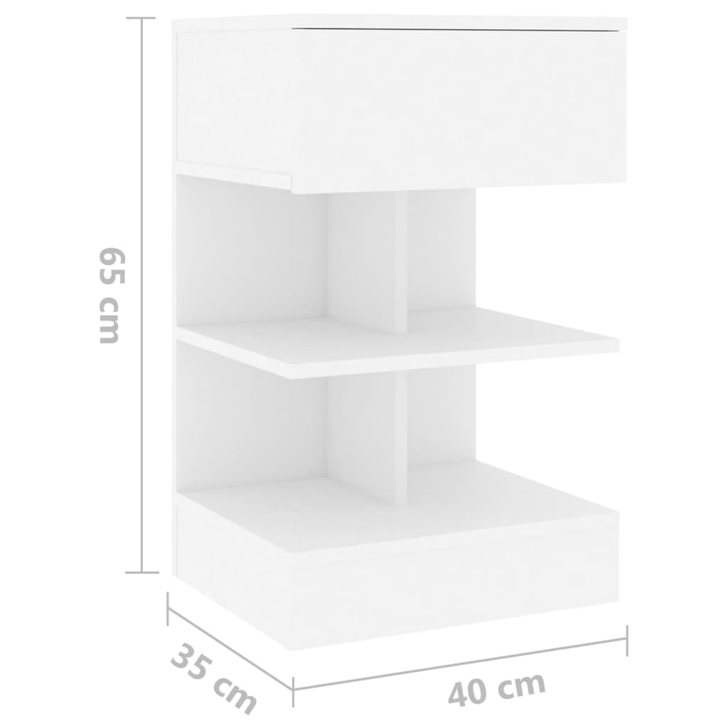 Nachtkastjes 2 st 40x35x65 cm bewerkt hout wit Nachtkastjes | Creëer jouw Trendy Thuis | Gratis bezorgd & Retour | Trendy.nl