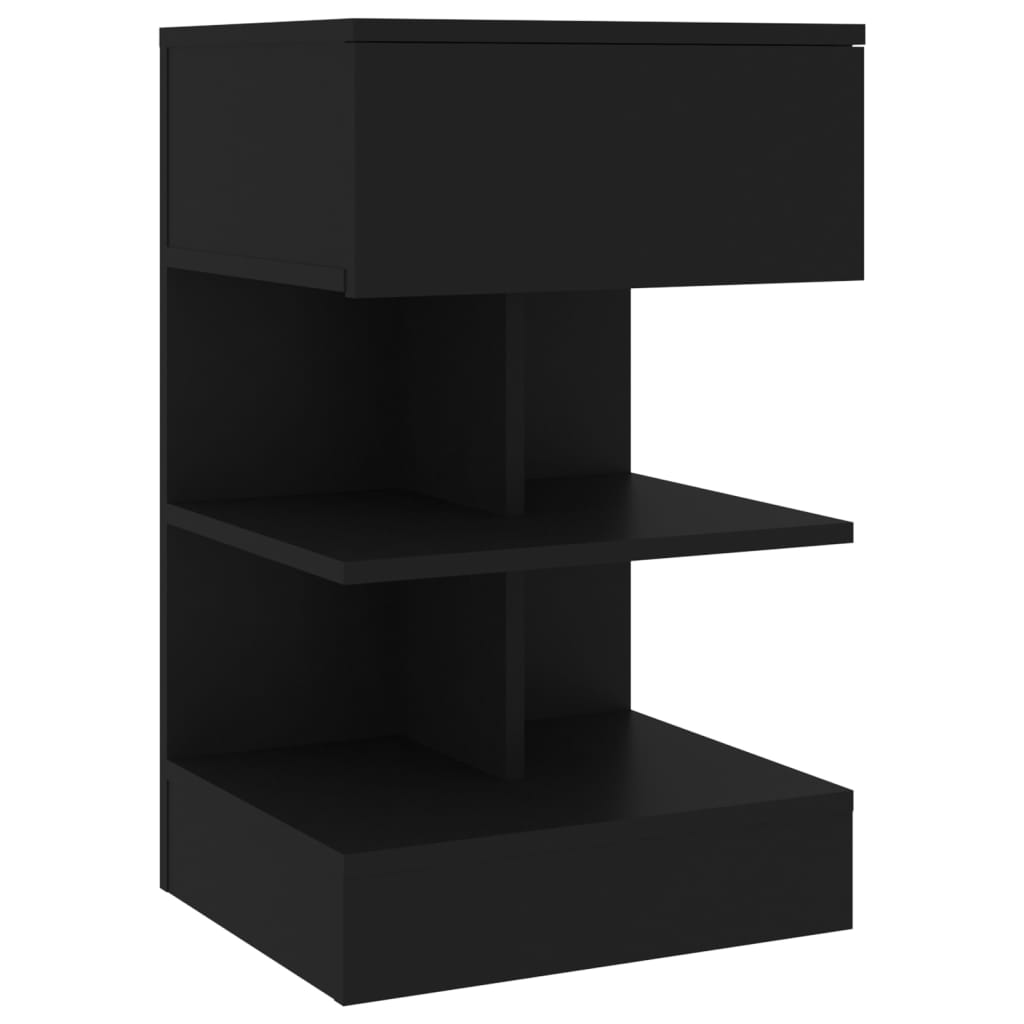 Nachtkastje 40x35x65 cm bewerkt hout zwart Nachtkastjes | Creëer jouw Trendy Thuis | Gratis bezorgd & Retour | Trendy.nl