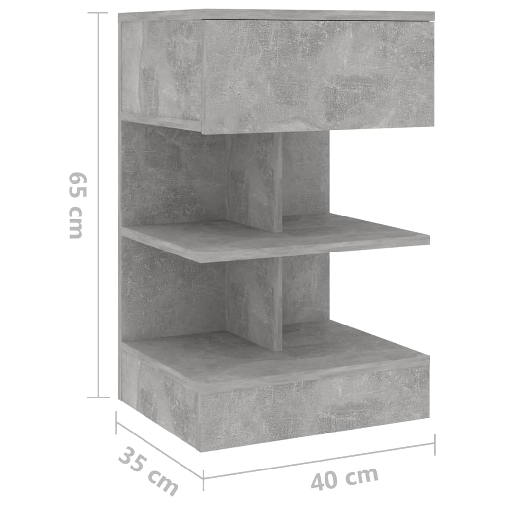 Nachtkastje 40x35x65 cm spaanplaat betongrijs Nachtkastjes | Creëer jouw Trendy Thuis | Gratis bezorgd & Retour | Trendy.nl