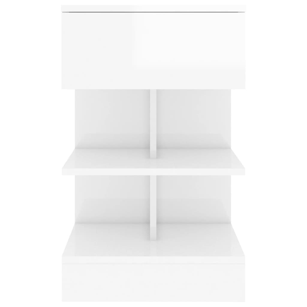 Nachtkastje 40x35x65 cm spaanplaat hoogglans wit Nachtkastjes | Creëer jouw Trendy Thuis | Gratis bezorgd & Retour | Trendy.nl