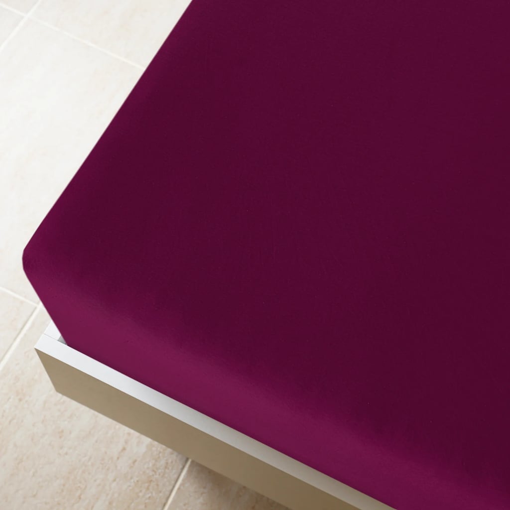 "Hoeslaken van jersey katoen in bordeauxrood - 90x200cm: een comfortabele en stijlvolle toevoeging aan jouw bed"