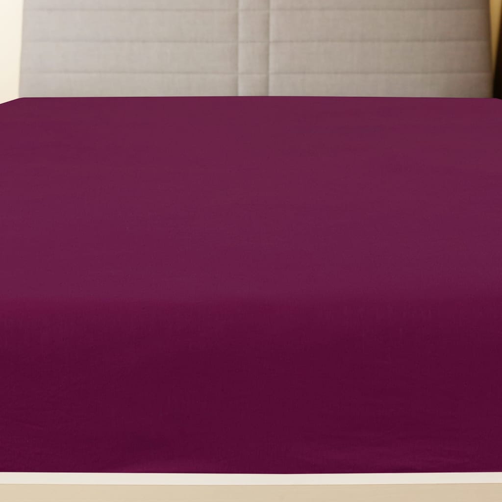 Comfortabele Bordeauxrode Jersey Hoeslakens - 2 stuks - 160x200 cm - 100% katoen