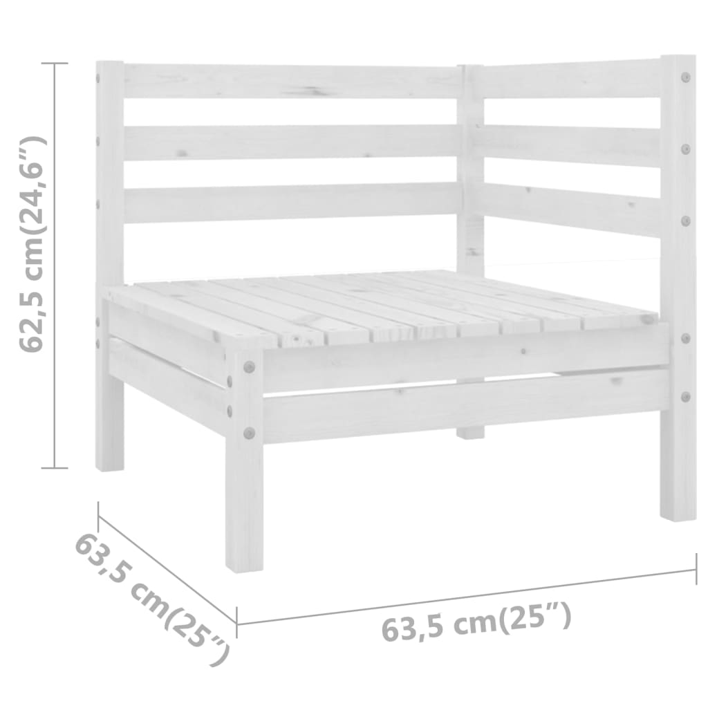 Tuinhoekbanken 2 st massief grenenhout wit Tuinsets | Creëer jouw Trendy Thuis | Gratis bezorgd & Retour | Trendy.nl