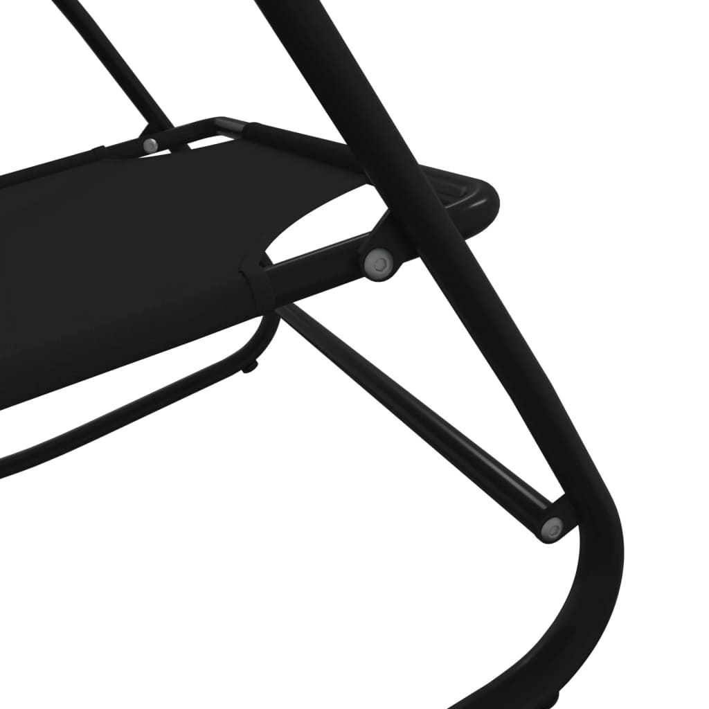 Ligbed schommelend staal en textileen zwart Ligstoelen | Creëer jouw Trendy Thuis | Gratis bezorgd & Retour | Trendy.nl