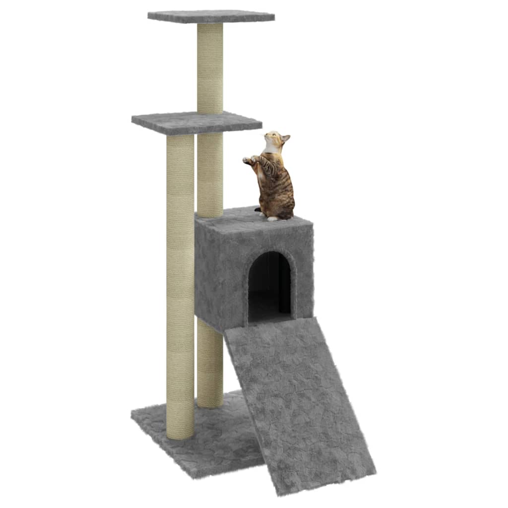 Kattenmeubel met sisal krabpalen 92 cm lichtgrijs Kattenmeubels | Creëer jouw Trendy Thuis | Gratis bezorgd & Retour | Trendy.nl