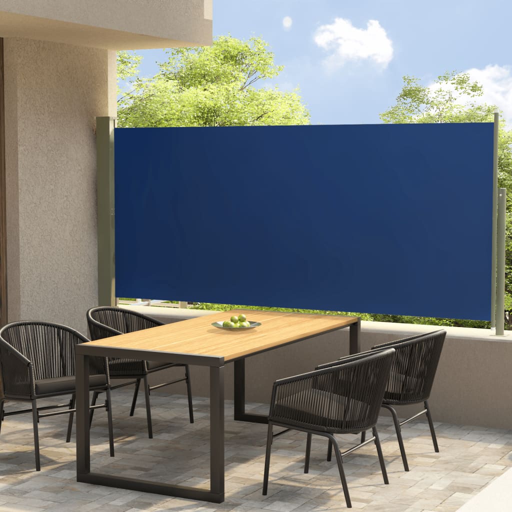 Tuinscherm uittrekbaar 140x300 cm blauw Parasols en zonneschermen | Creëer jouw Trendy Thuis | Gratis bezorgd & Retour | Trendy.nl