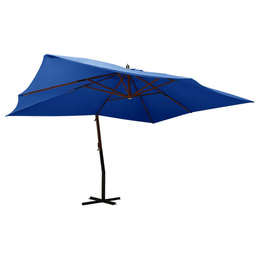 Zweefparasol met houten paal 400x300 cm azuurblauw Parasols en zonneschermen | Creëer jouw Trendy Thuis | Gratis bezorgd & Retour | Trendy.nl