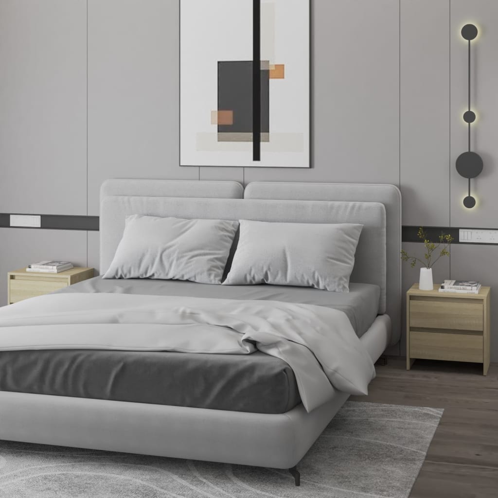 Nachtkastjes 2 st 45x34,5x44,5 xm spaanplaat sonoma eikenkleur Nachtkastjes | Creëer jouw Trendy Thuis | Gratis bezorgd & Retour | Trendy.nl