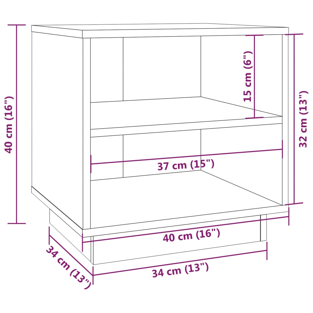 Nachtkastje 40x34x40 cm massief grenenhout wit Nachtkastjes | Creëer jouw Trendy Thuis | Gratis bezorgd & Retour | Trendy.nl