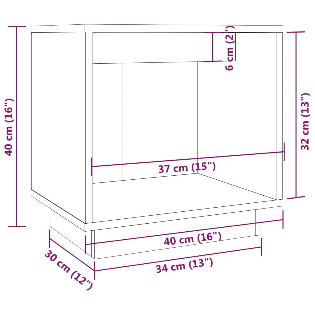 Nachtkastje 40x30x40 cm massief grenenhout Nachtkastjes | Creëer jouw Trendy Thuis | Gratis bezorgd & Retour | Trendy.nl