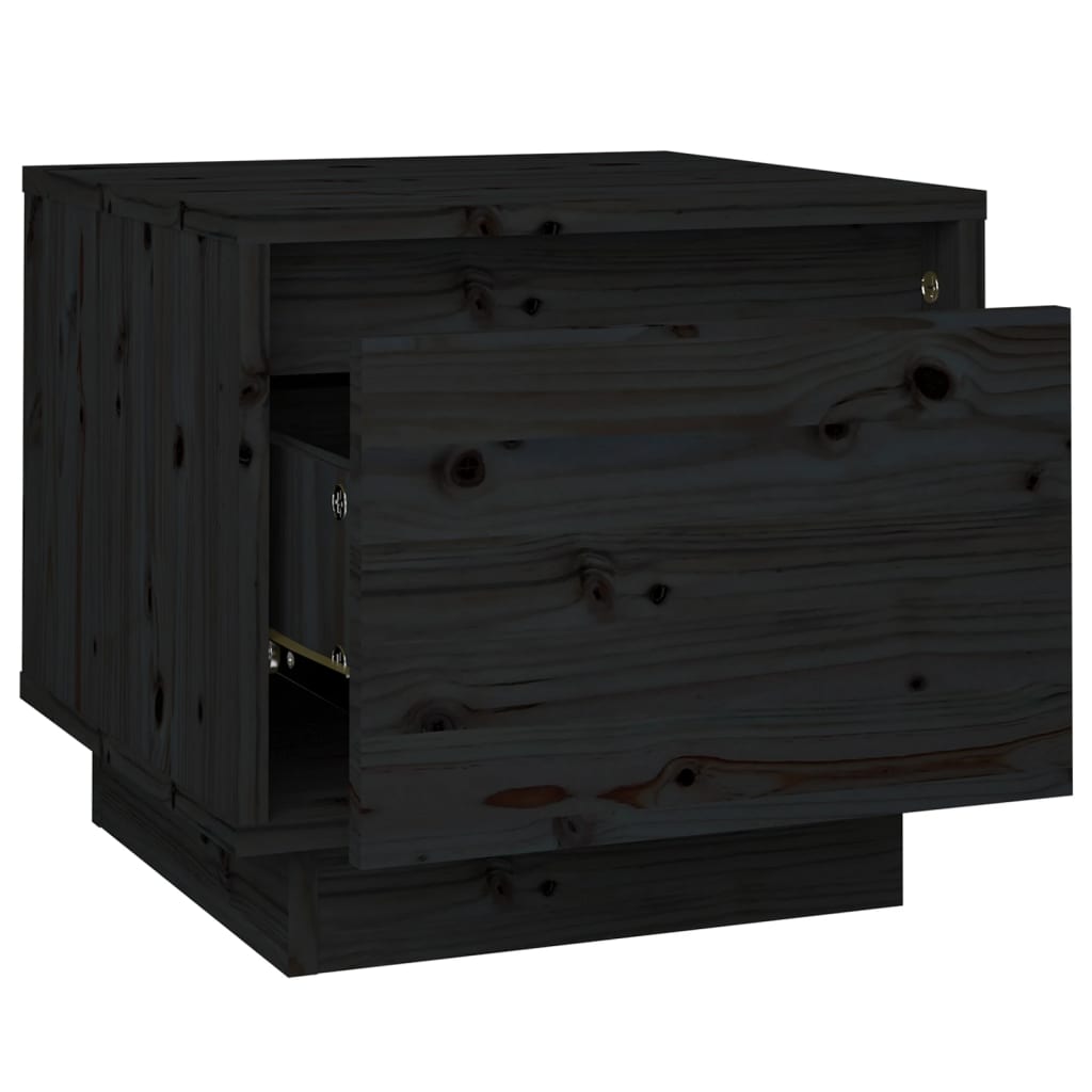 Nachtkastje 35x34x32 cm massief grenenhout zwart Nachtkastjes | Creëer jouw Trendy Thuis | Gratis bezorgd & Retour | Trendy.nl