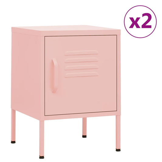 Nachtkastjes 2 st 35x35x51 cm staal roze Nachtkastjes | Creëer jouw Trendy Thuis | Gratis bezorgd & Retour | Trendy.nl