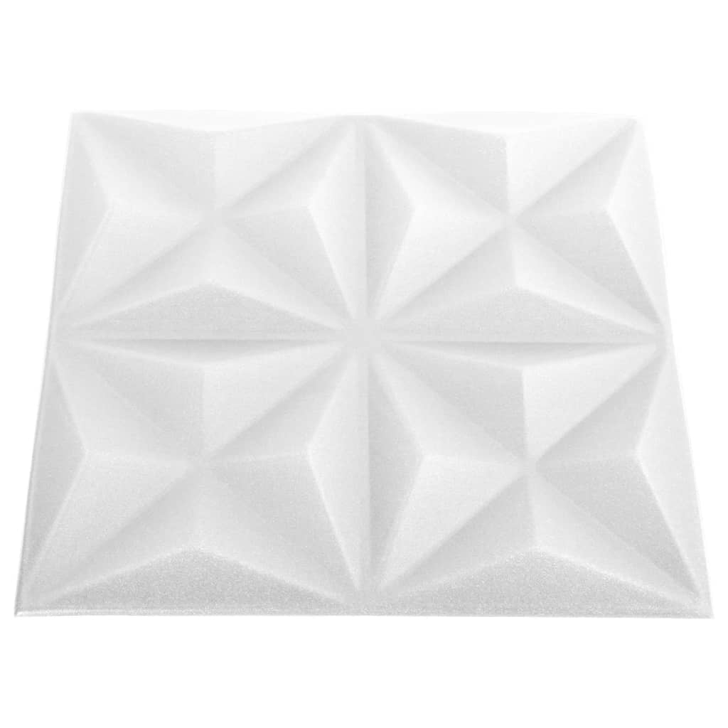 48 st Wandpanelen 3D 12 m² 50x50 cm origamiwit Wandpanelen | Creëer jouw Trendy Thuis | Gratis bezorgd & Retour | Trendy.nl