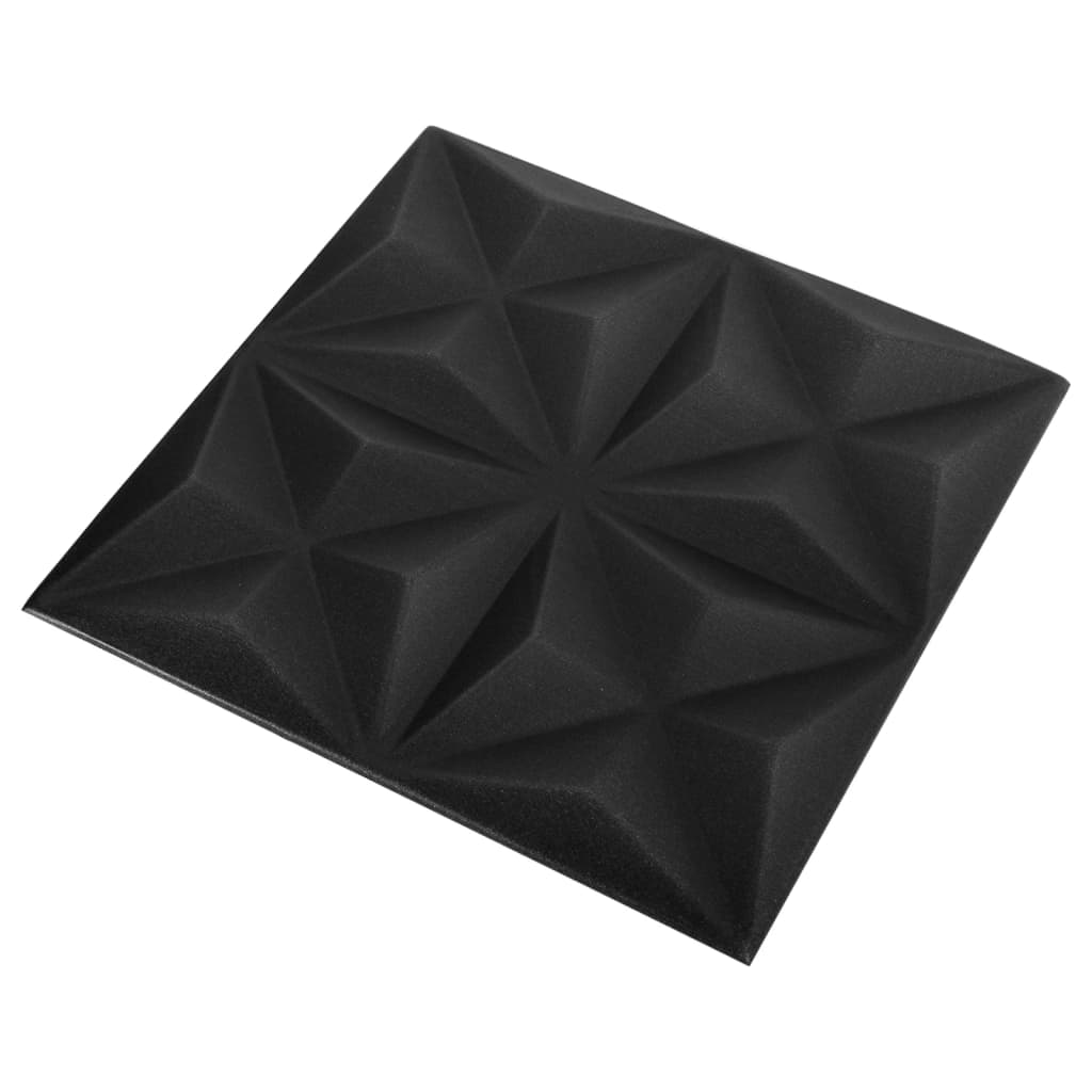 24 st Wandpanelen 3D 6 m² 50x50 cm origamizwart Wandpanelen | Creëer jouw Trendy Thuis | Gratis bezorgd & Retour | Trendy.nl