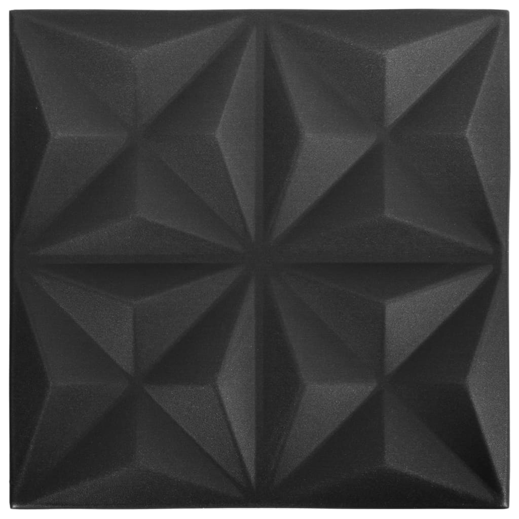48 st Wandpanelen 3D 12 m² 50x50 cm origamizwart Wandpanelen | Creëer jouw Trendy Thuis | Gratis bezorgd & Retour | Trendy.nl