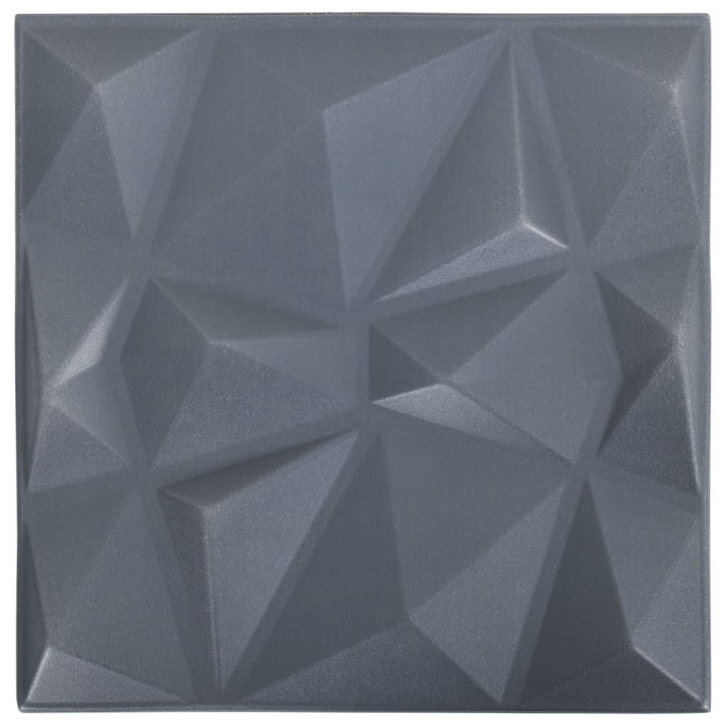 12 st Wandpanelen 3D 3 m² 50x50 cm diamantgrijs Wandpanelen | Creëer jouw Trendy Thuis | Gratis bezorgd & Retour | Trendy.nl