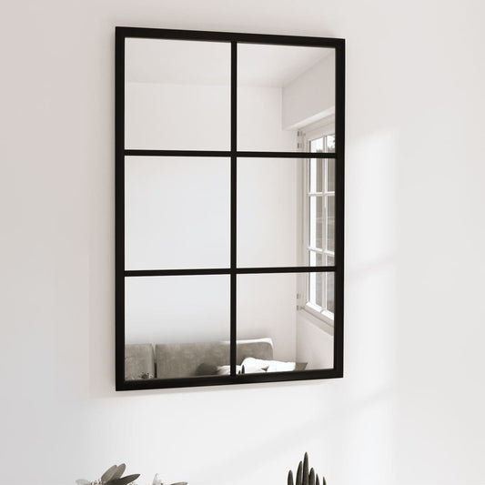 Wandspiegel 60x40 cm metaal zwart Spiegels | Creëer jouw Trendy Thuis | Gratis bezorgd & Retour | Trendy.nl