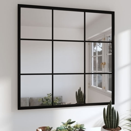 Wandspiegel 60x60 cm metaal zwart Spiegels | Creëer jouw Trendy Thuis | Gratis bezorgd & Retour | Trendy.nl