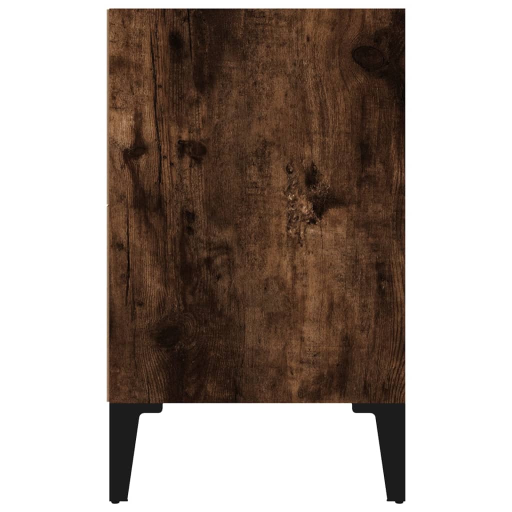 Nachtkastjes 2 st met metalen poten 40x30x50 cm gerookt eiken Nachtkastjes | Creëer jouw Trendy Thuis | Gratis bezorgd & Retour | Trendy.nl