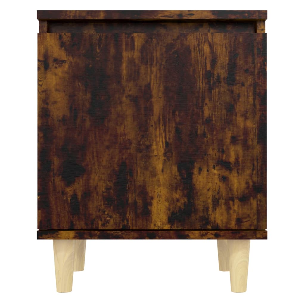 Nachtkastje met houten poten 40x30x50 cm gerookt eikenkleurig Nachtkastjes | Creëer jouw Trendy Thuis | Gratis bezorgd & Retour | Trendy.nl