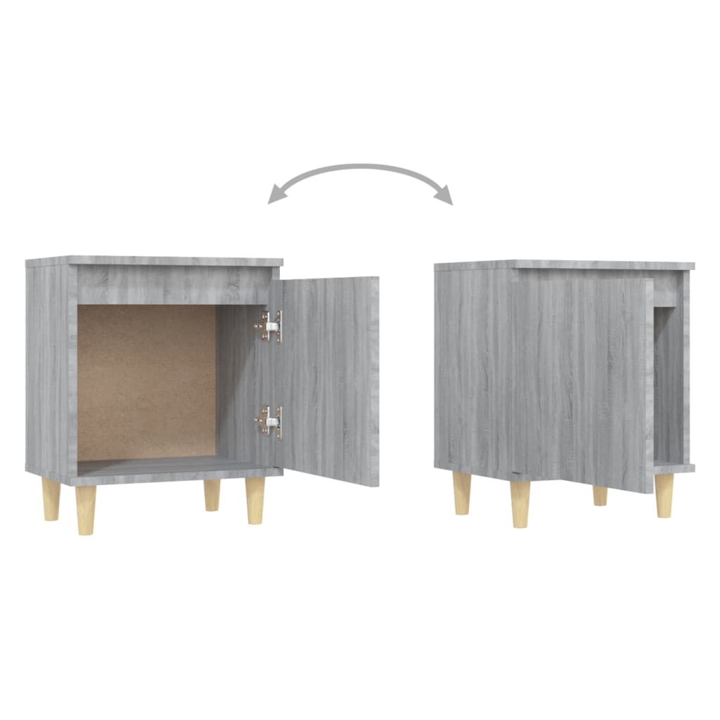 Nachtkastje met houten poten 40x30x50 cm grijs sonoma eiken Nachtkastjes | Creëer jouw Trendy Thuis | Gratis bezorgd & Retour | Trendy.nl