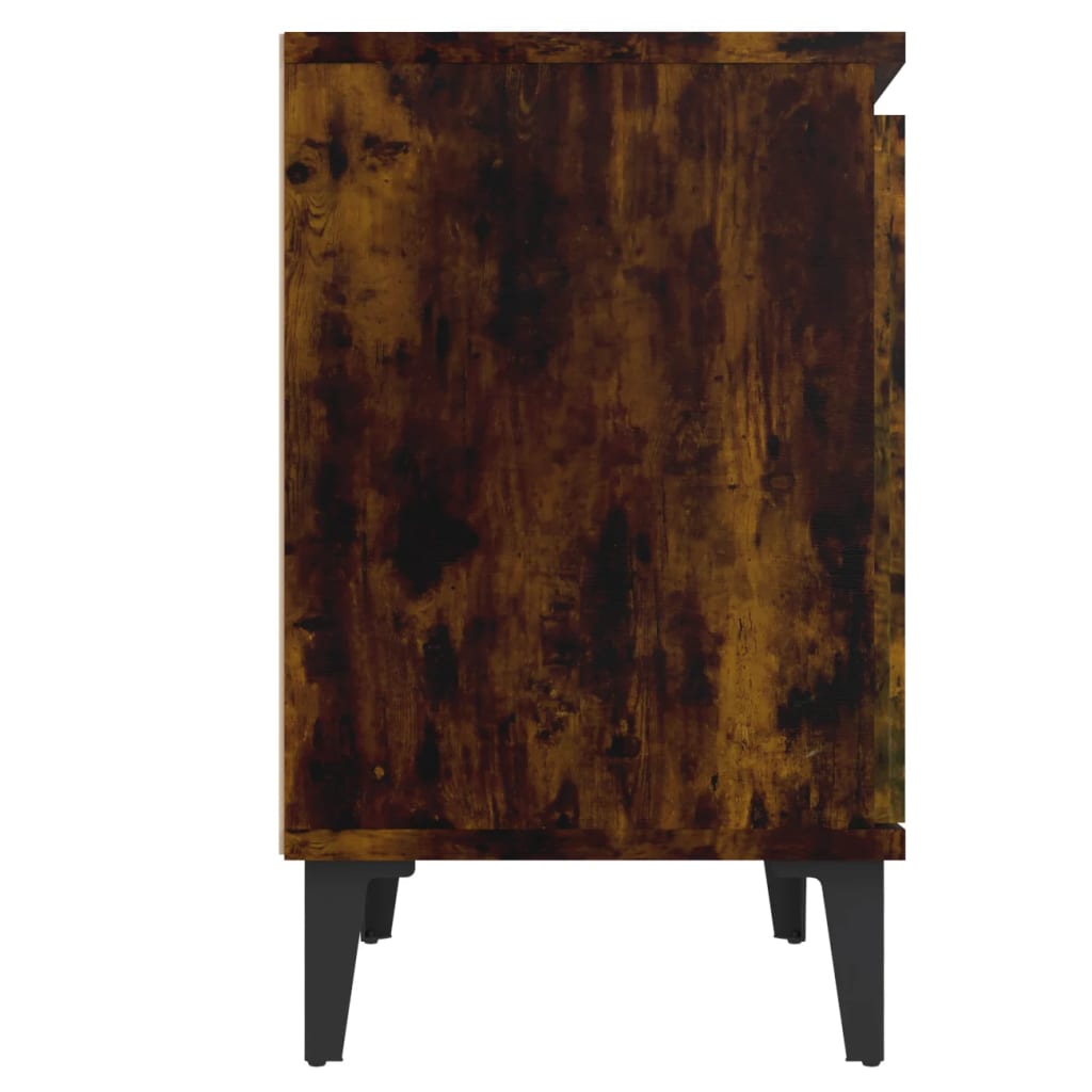 Nachtkastjes 2 st met metalen poten 40x30x50 cm gerookt eiken Nachtkastjes | Creëer jouw Trendy Thuis | Gratis bezorgd & Retour | Trendy.nl