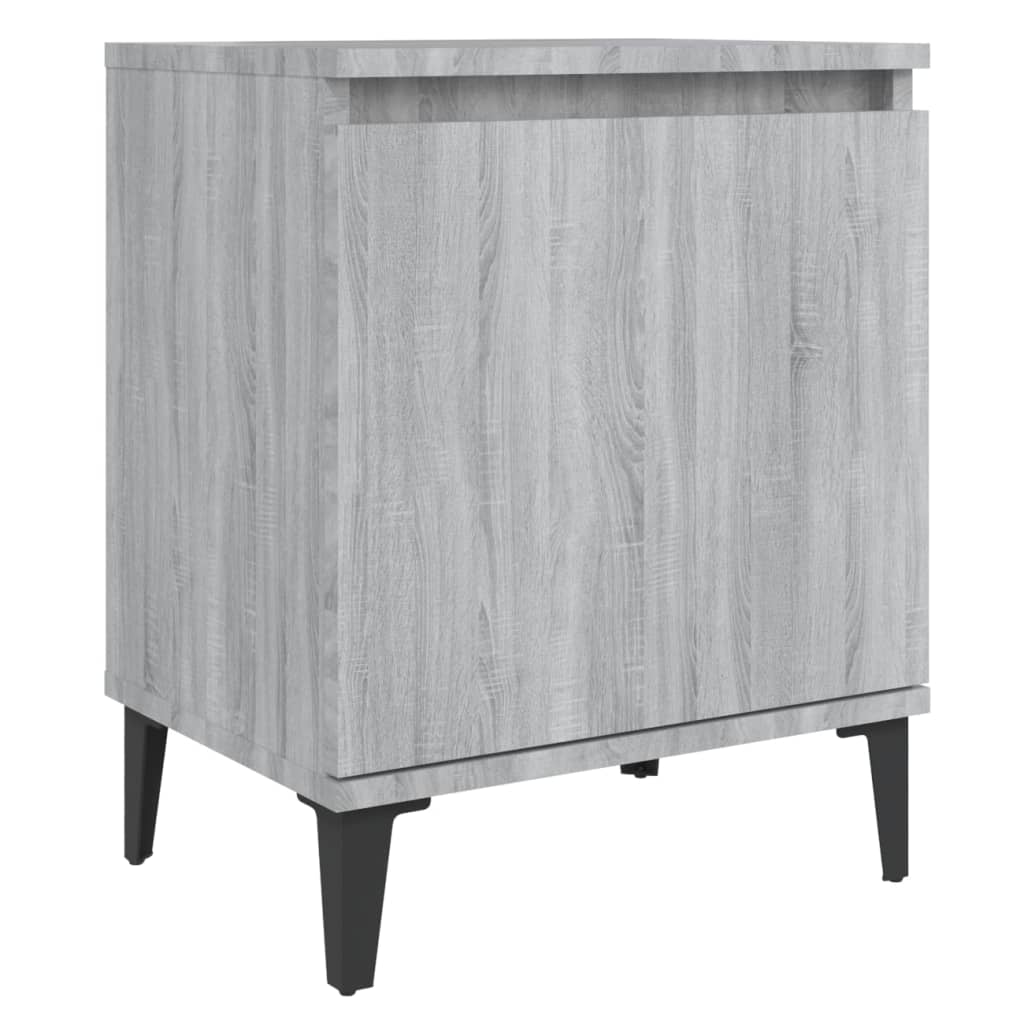 Nachtkastje met metalen poten 40x30x50 cm grijs sonoma eiken Nachtkastjes | Creëer jouw Trendy Thuis | Gratis bezorgd & Retour | Trendy.nl