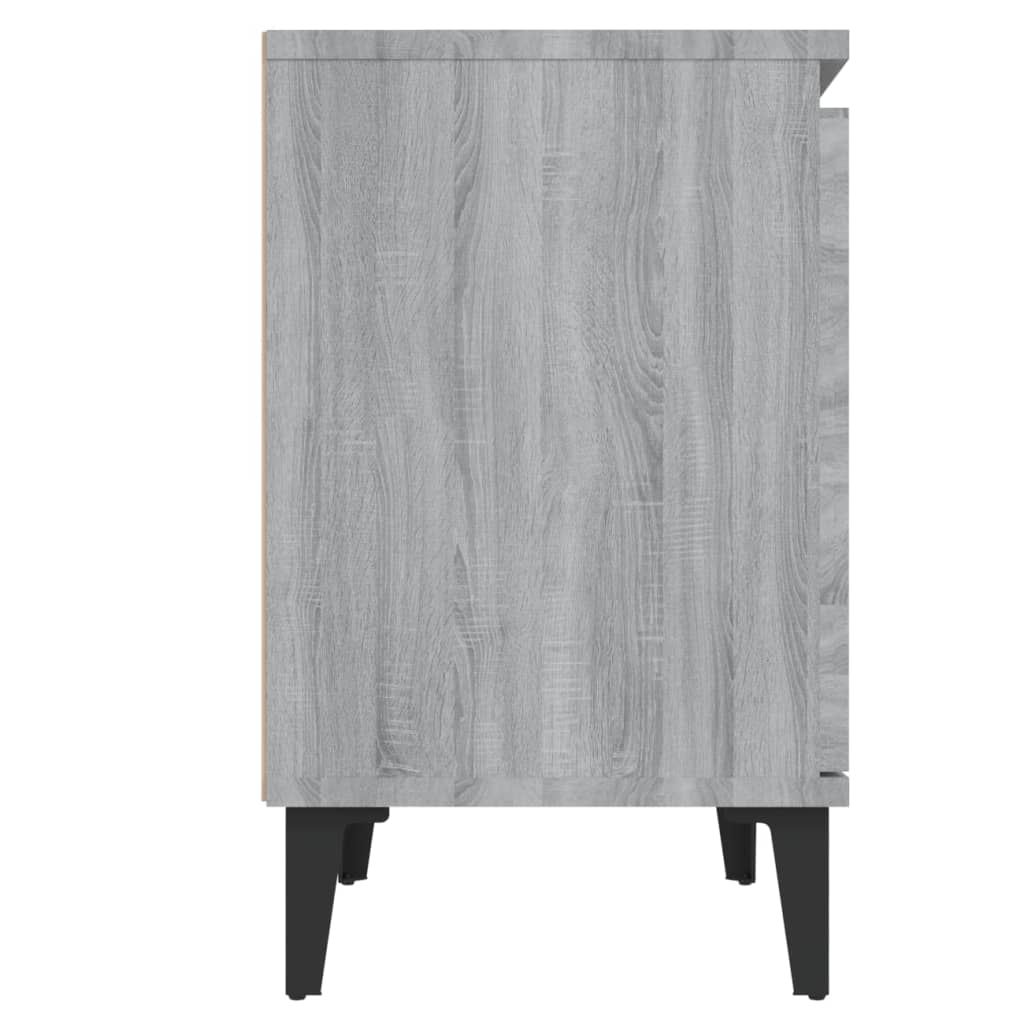 Nachtkastje met metalen poten 40x30x50 cm grijs sonoma eiken Nachtkastjes | Creëer jouw Trendy Thuis | Gratis bezorgd & Retour | Trendy.nl