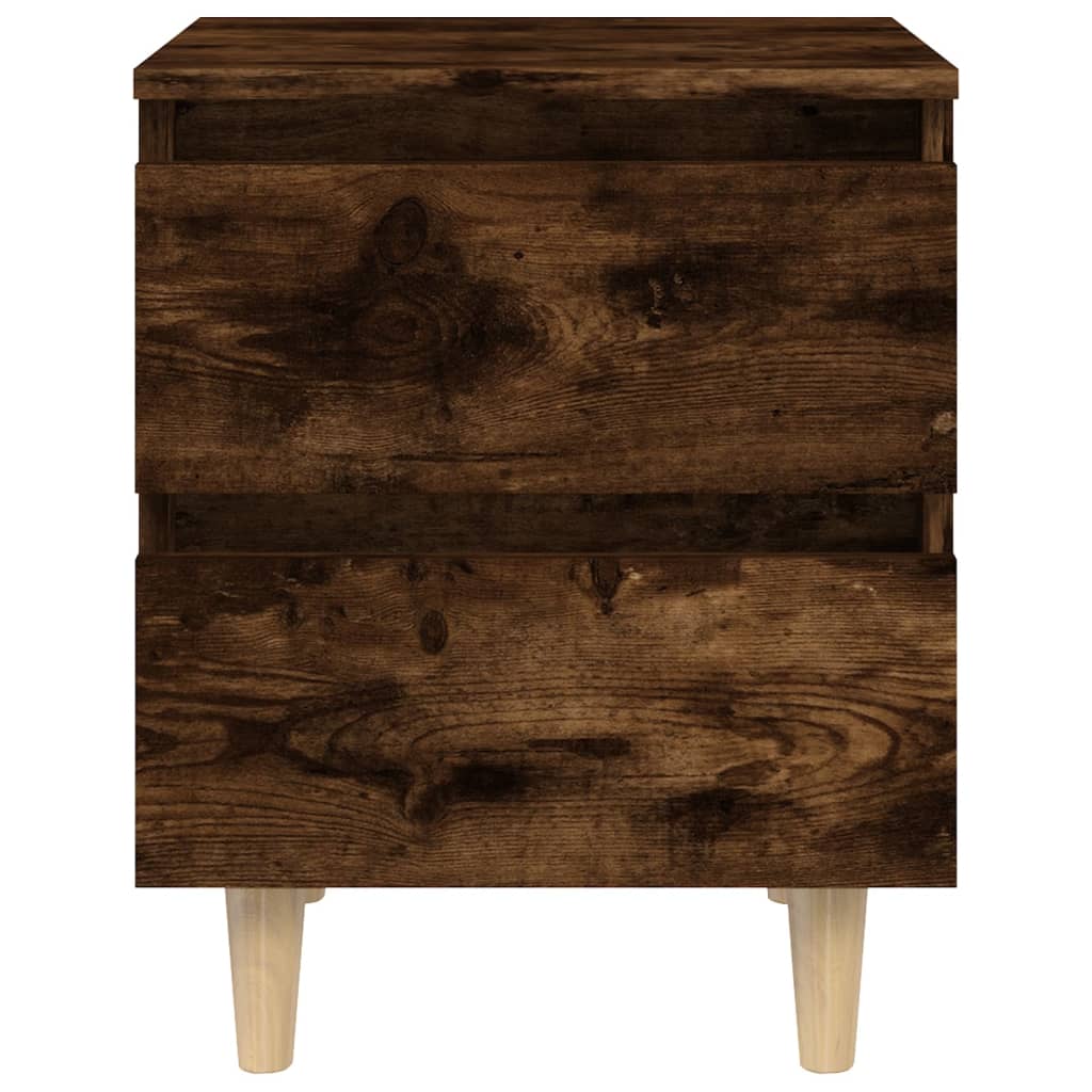 Nachtkastjes 2 st met houten poten 40x35x50 cm gerookt eiken Nachtkastjes | Creëer jouw Trendy Thuis | Gratis bezorgd & Retour | Trendy.nl