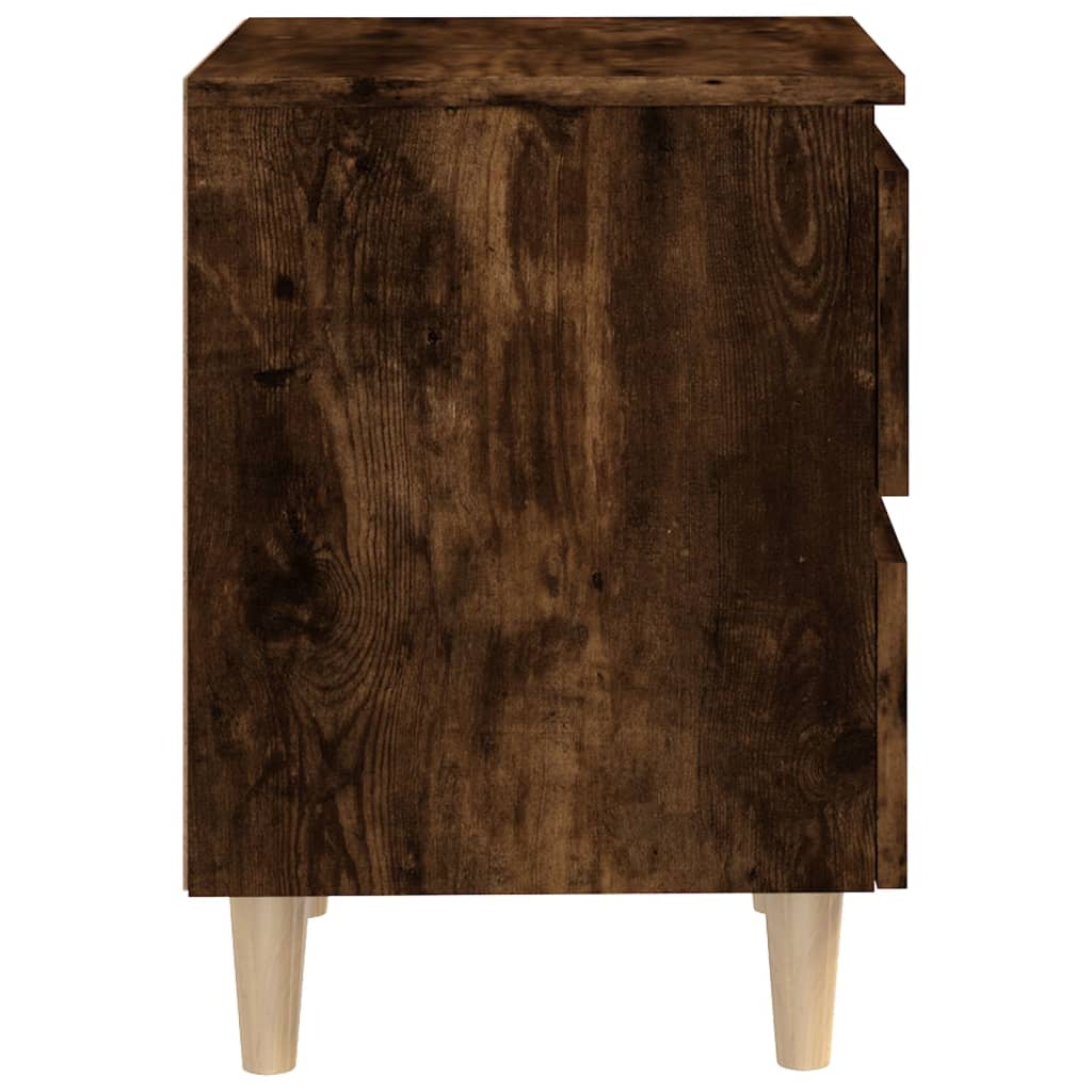 Nachtkastjes 2 st met houten poten 40x35x50 cm gerookt eiken Nachtkastjes | Creëer jouw Trendy Thuis | Gratis bezorgd & Retour | Trendy.nl