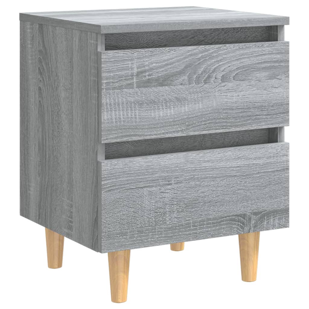 Nachtkastjes 2 st met houten poten 40x35x50 cm grijs sonoma Nachtkastjes | Creëer jouw Trendy Thuis | Gratis bezorgd & Retour | Trendy.nl