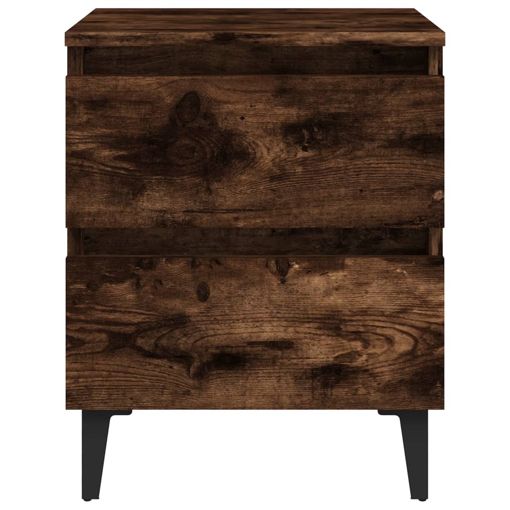 Nachtkastjes 2 st met metalen poten 40x35x50 cm gerookt eiken Nachtkastjes | Creëer jouw Trendy Thuis | Gratis bezorgd & Retour | Trendy.nl