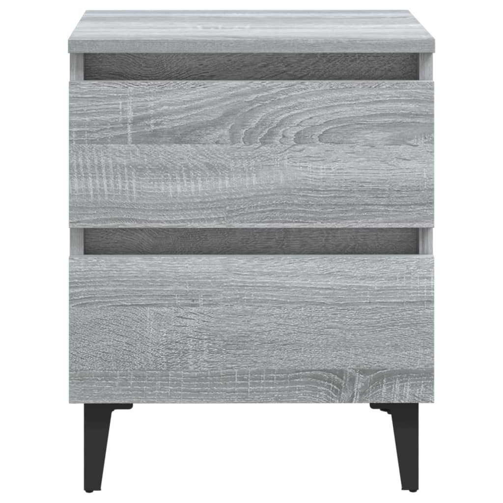 Nachtkastje met metalen poten 40x35x50 cm grijs sonoma eiken Nachtkastjes | Creëer jouw Trendy Thuis | Gratis bezorgd & Retour | Trendy.nl