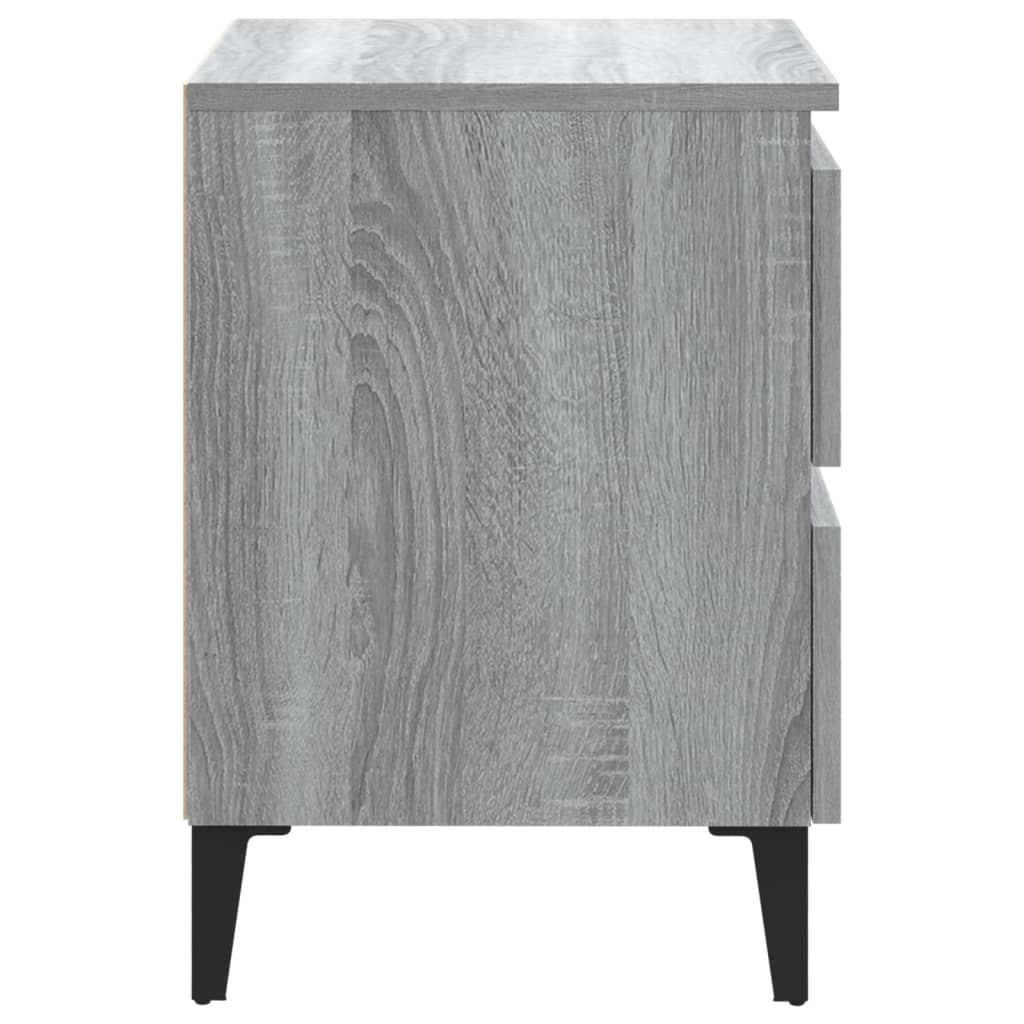 Nachtkastje met metalen poten 40x35x50 cm grijs sonoma eiken Nachtkastjes | Creëer jouw Trendy Thuis | Gratis bezorgd & Retour | Trendy.nl