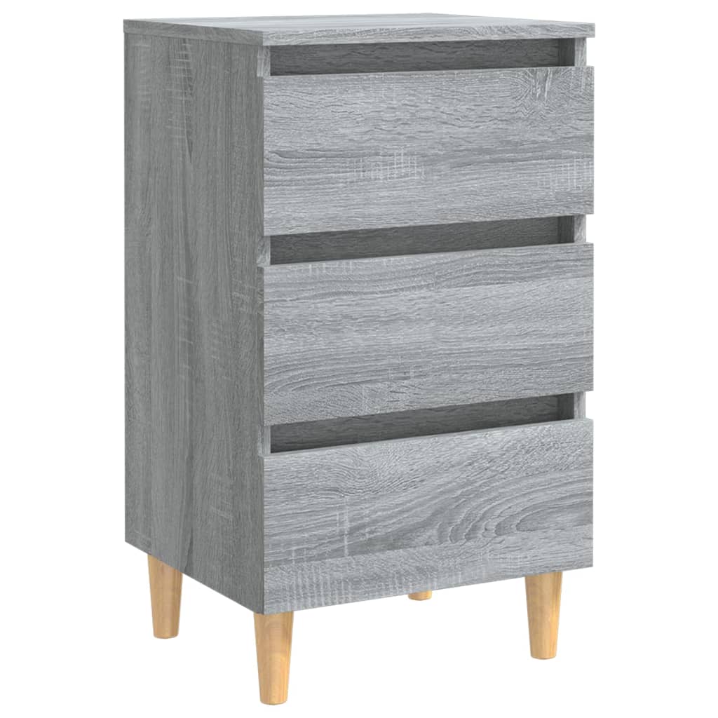 Nachtkastje met houten poten 40x35x69 cm grijs sonoma eiken Nachtkastjes | Creëer jouw Trendy Thuis | Gratis bezorgd & Retour | Trendy.nl